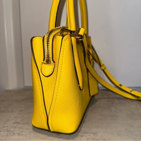 Kate Spade Margaux Satchel in Yellow Pebbled Leather - Picture 2 of 10
